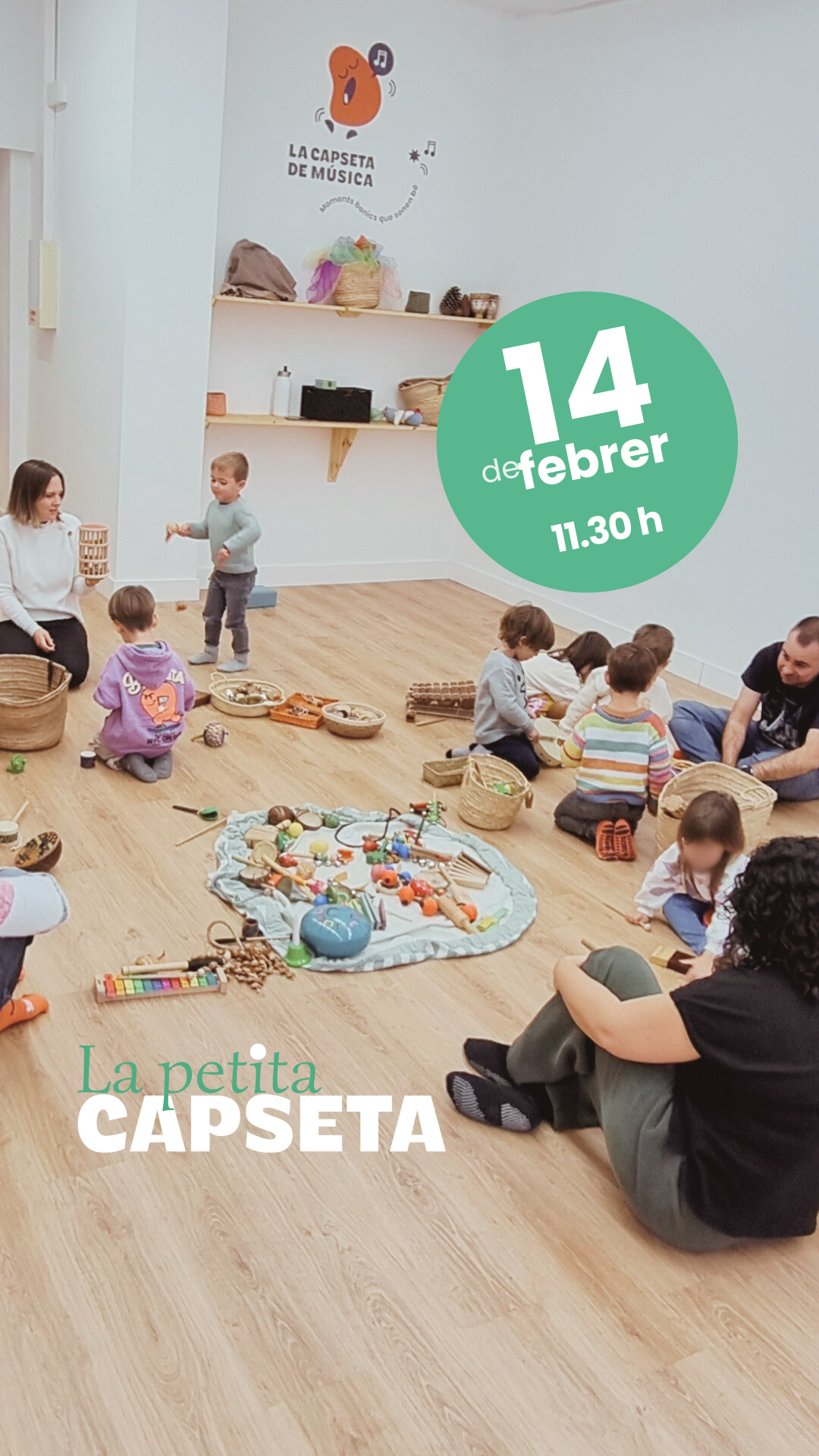 sessió de música en família a Reus, infants de 0 a 3 anys