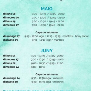 SESSIÓ DE IOGA i CANT DE MANTRES 40 IOGA MAIG JUNY
