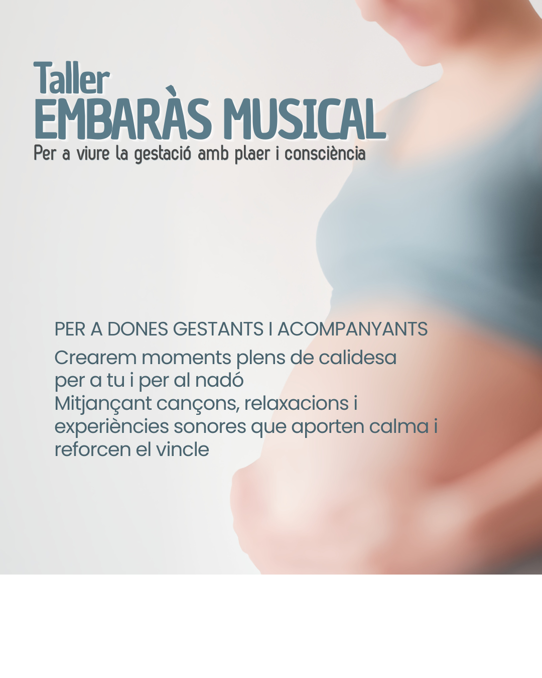 Taller d'embaràs musical a Reus, per a gestants i els seus acompanyants.